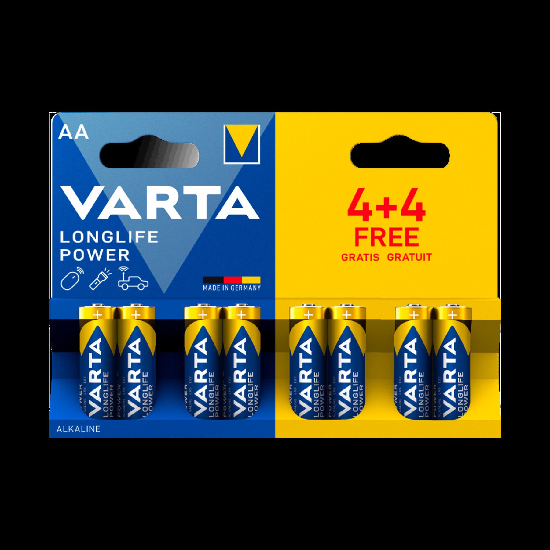 Varta Longlife Floor Stand Display Unit AA & AAA Packs of 4+4